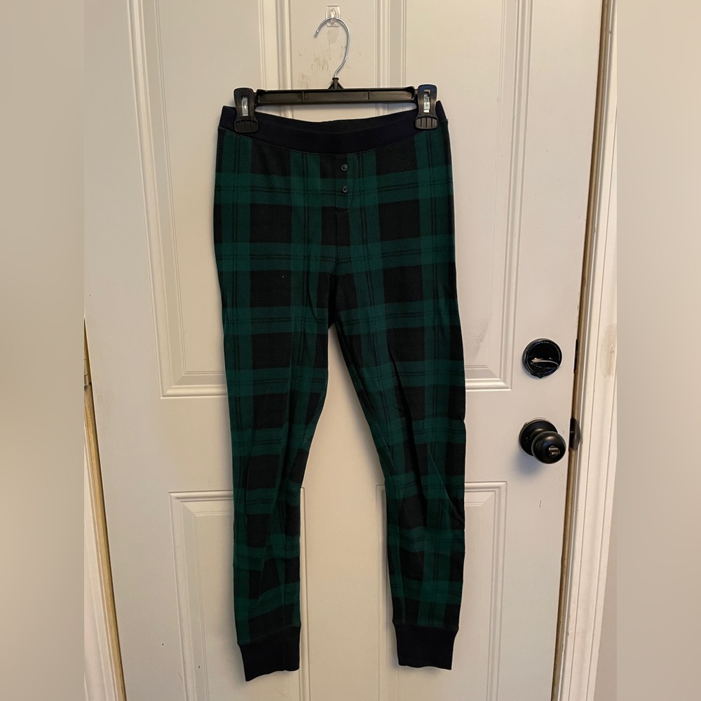 Old Navy Plaid Pajama Waffle Leggings - size small